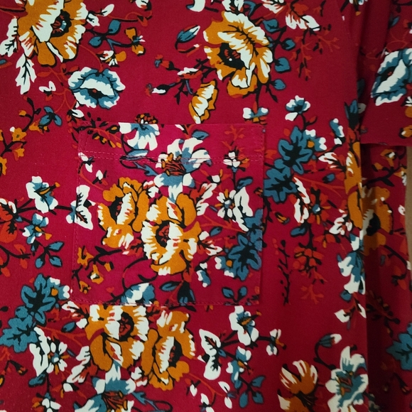 LuLaRoe slinky red flower carly - Picture 2 of 4